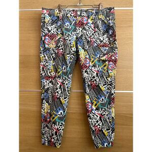 Graffiti Streetwear Jogger Jeans by VIP Jeans - Women’s Sz 17/18 - colorful